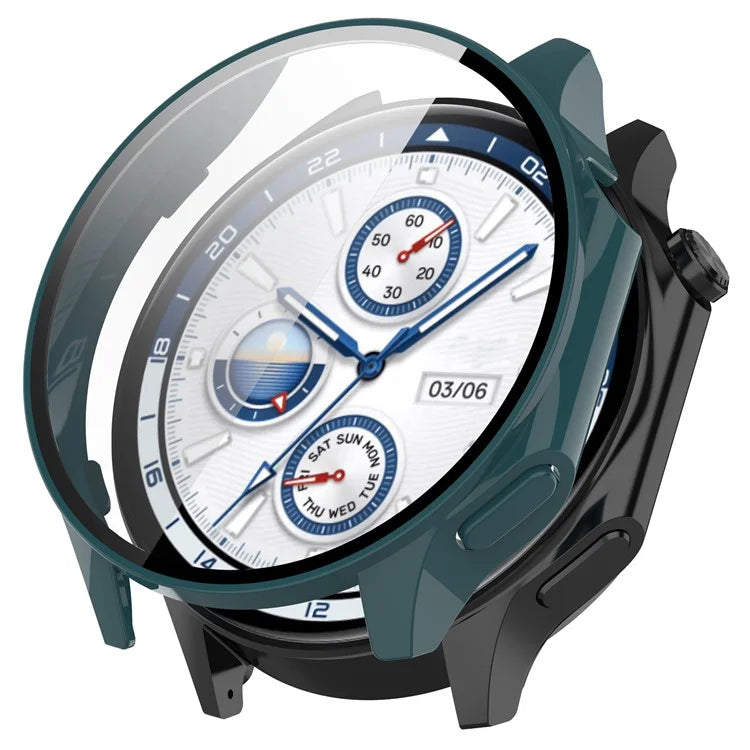 For Oppo Watch X / Watch 2 46mm Drop Protection PC Watch Frame Cover with Tempered Glass Screen Film