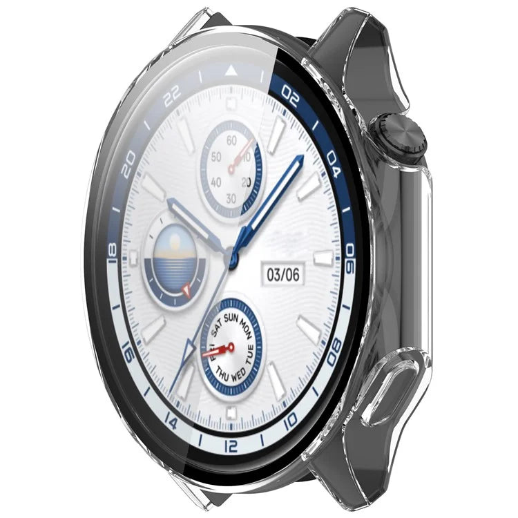 For Oppo Watch X / Watch 2 46mm Drop Protection PC Watch Frame Cover with Tempered Glass Screen Film