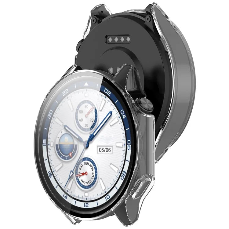For Oppo Watch X / Watch 2 46mm Drop Protection PC Watch Frame Cover with Tempered Glass Screen Film