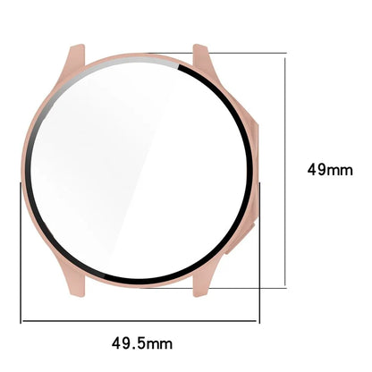 For Oppo Watch X / Watch 2 46mm Drop Protection PC Watch Frame Cover with Tempered Glass Screen Film
