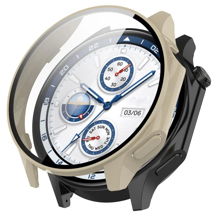 For Oppo Watch X / Watch 2 46mm Drop Protection PC Watch Frame Cover with Tempered Glass Screen Film