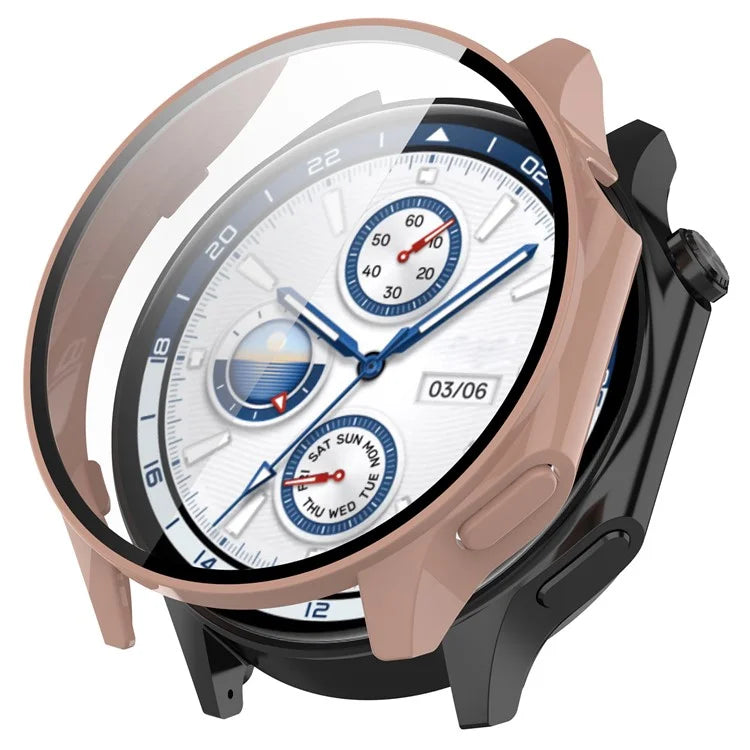 For Oppo Watch X / Watch 2 46mm Drop Protection PC Watch Frame Cover with Tempered Glass Screen Film
