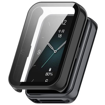 For Honor Band 9 Hard PC Watch Case Scratch Proof Cover with Tempered Glass Screen Film