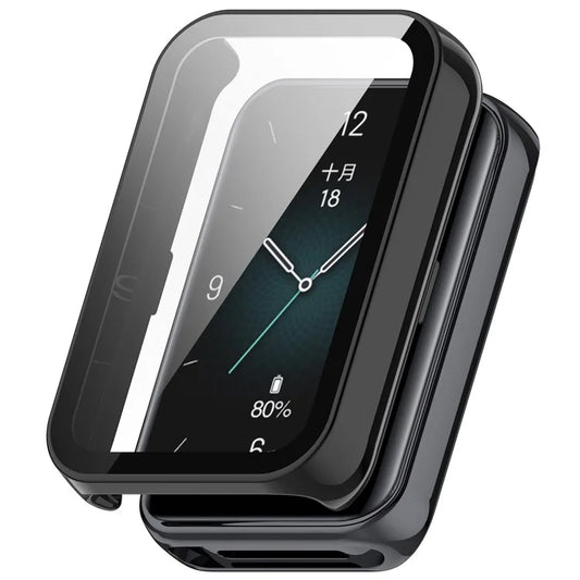 For Honor Band 9 Hard PC Watch Case Scratch Proof Cover with Tempered Glass Screen Film