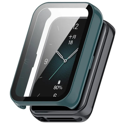 For Honor Band 9 Hard PC Watch Case Scratch Proof Cover with Tempered Glass Screen Film