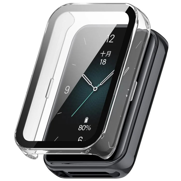 For Honor Band 9 Hard PC Watch Case Scratch Proof Cover with Tempered Glass Screen Film