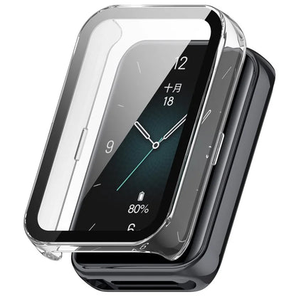 For Honor Band 9 Hard PC Watch Case Scratch Proof Cover with Tempered Glass Screen Film