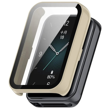 For Honor Band 9 Hard PC Watch Case Scratch Proof Cover with Tempered Glass Screen Film