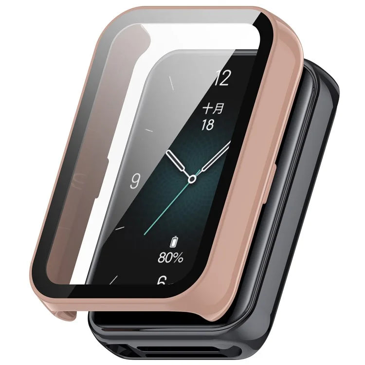 For Honor Band 9 Hard PC Watch Case Scratch Proof Cover with Tempered Glass Screen Film