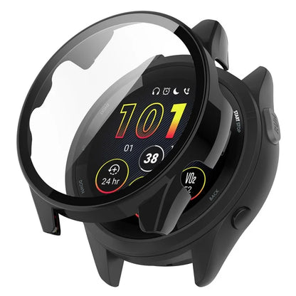 For Garmin Forerunner 165 / Forerunner 165 Music Hard PC Cover Watch Case with Tempered Glass Screen Film
