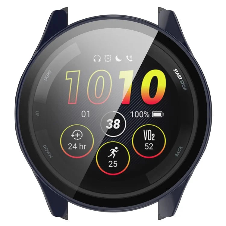 For Garmin Forerunner 165 / Forerunner 165 Music Hard PC Cover Watch Case with Tempered Glass Screen Film
