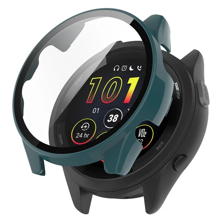 For Garmin Forerunner 165 / Forerunner 165 Music Hard PC Cover Watch Case with Tempered Glass Screen Film