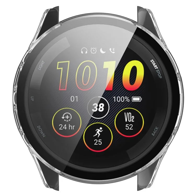 For Garmin Forerunner 165 / Forerunner 165 Music Hard PC Cover Watch Case with Tempered Glass Screen Film