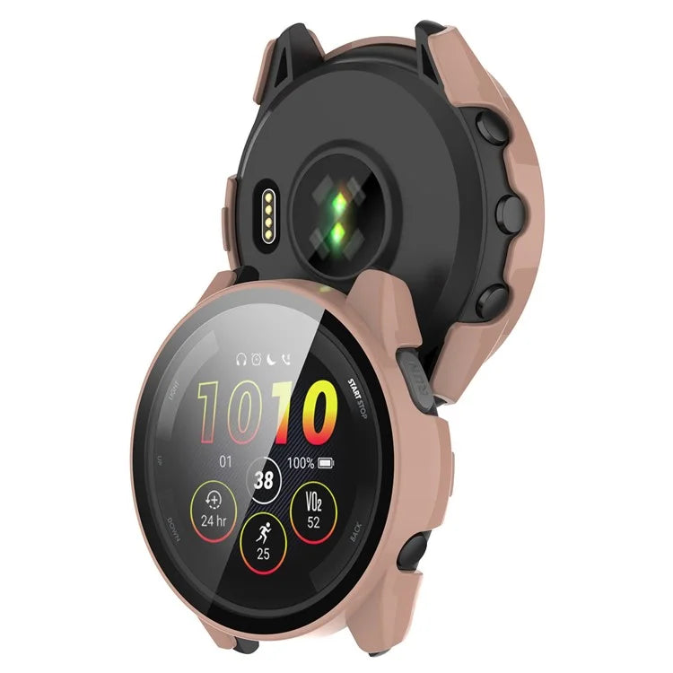 For Garmin Forerunner 165 / Forerunner 165 Music Hard PC Cover Watch Case with Tempered Glass Screen Film