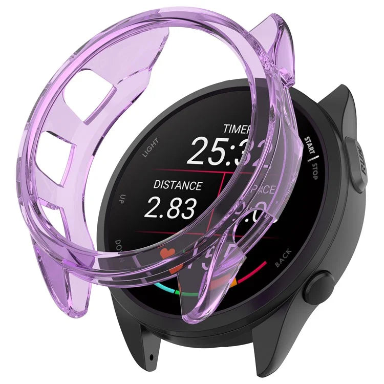 For Garmin Forerunner 165 / Forerunner 165 Music TPU Watch Frame Smartwatch Protector Case Purple