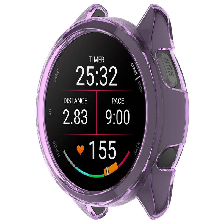 For Garmin Forerunner 165 / Forerunner 165 Music TPU Watch Frame Smartwatch Protector Case Purple