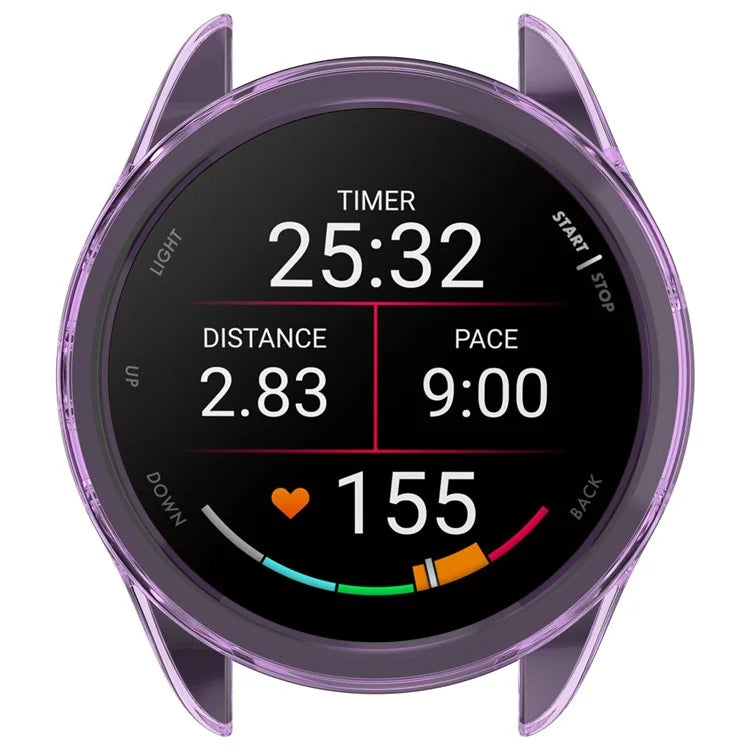 For Garmin Forerunner 165 / Forerunner 165 Music TPU Watch Frame Smartwatch Protector Case Purple