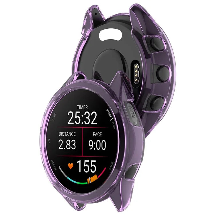 For Garmin Forerunner 165 / Forerunner 165 Music TPU Watch Frame Smartwatch Protector Case Purple
