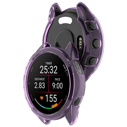 For Garmin Forerunner 165 / Forerunner 165 Music TPU Watch Frame Smartwatch Protector Case Purple