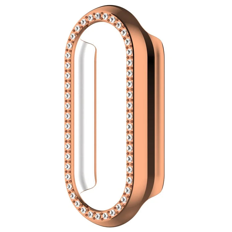 For Xiaomi Smart Band 8 Rhinestones Decor Watch Frame PC Hollow Protective Case