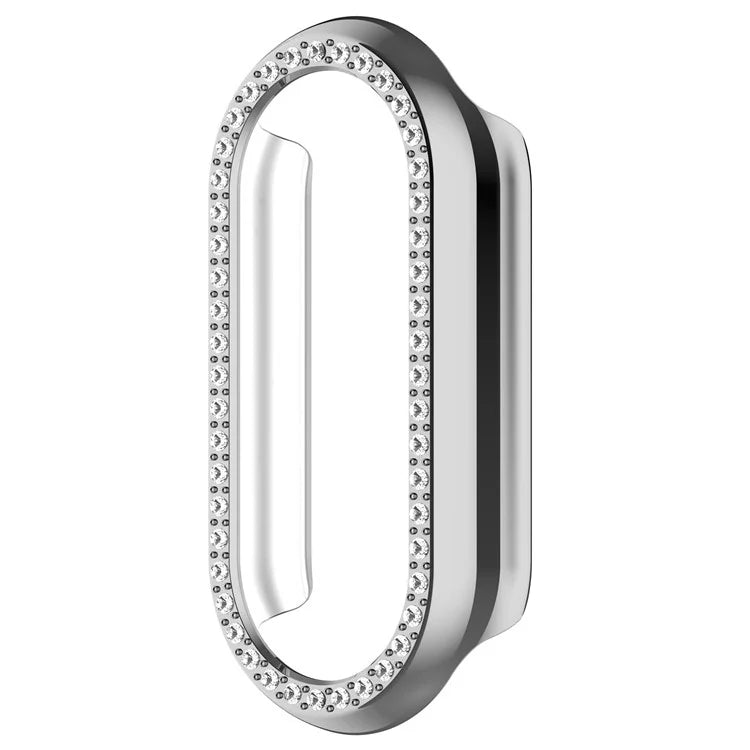 For Xiaomi Smart Band 8 Rhinestones Decor Watch Frame PC Hollow Protective Case