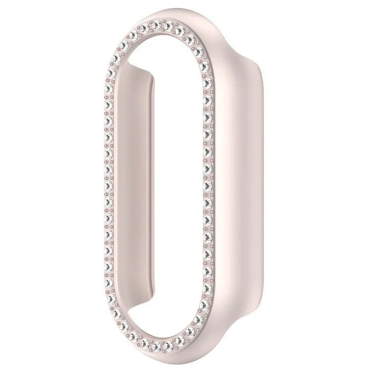 For Xiaomi Smart Band 8 Rhinestones Decor Watch Frame PC Hollow Protective Case