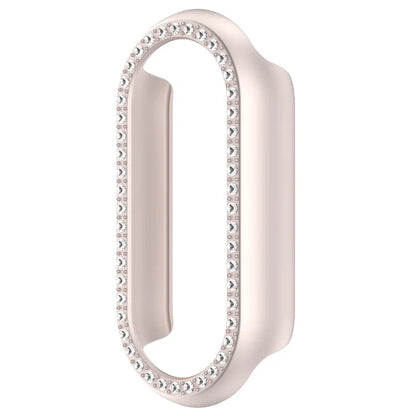 For Xiaomi Smart Band 8 Rhinestones Decor Watch Frame PC Hollow Protective Case