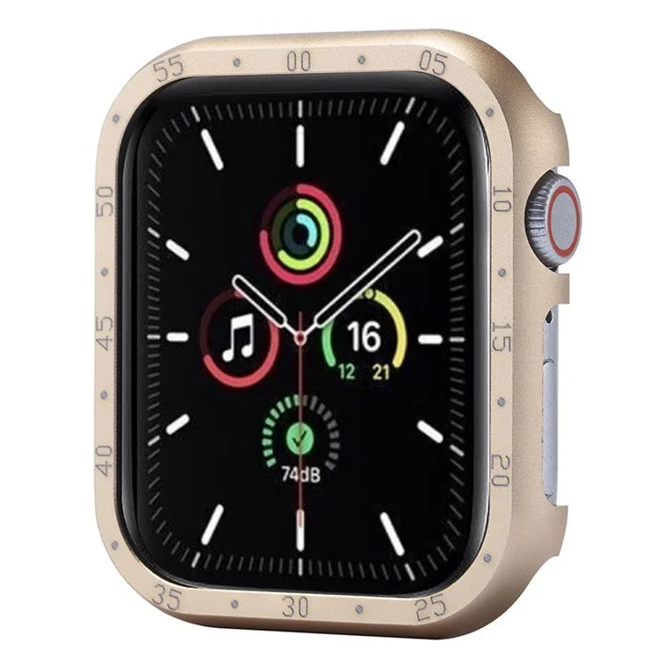 For Apple Watch Series 6 / 5 / 4 / SE (2022) / SE (2023) / SE 44mm Case Aluminum Alloy Hollow Watch Cover with Dial Plate