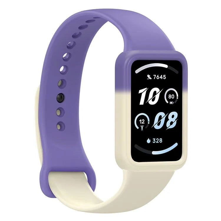 For Honor Band 9 Silicone Watch Case Protective Bumper Frame+Purple