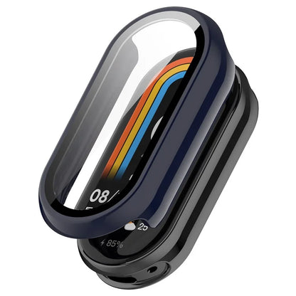 For Xiaomi Smart Band 8 / 8 NFC PC Case+Glossy Style Tempered Glass Screen Protector