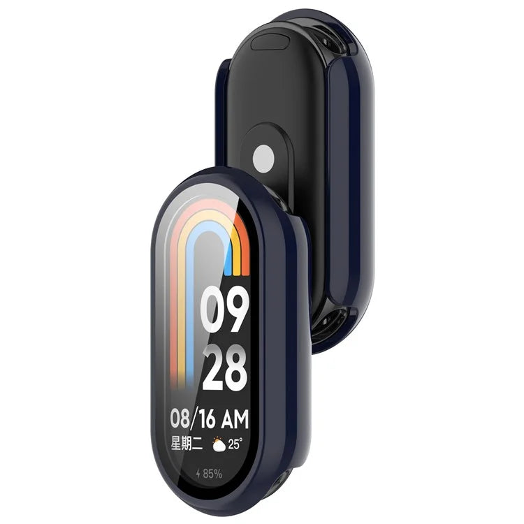 For Xiaomi Smart Band 8 / 8 NFC PC Case+Glossy Style Tempered Glass Screen Protector