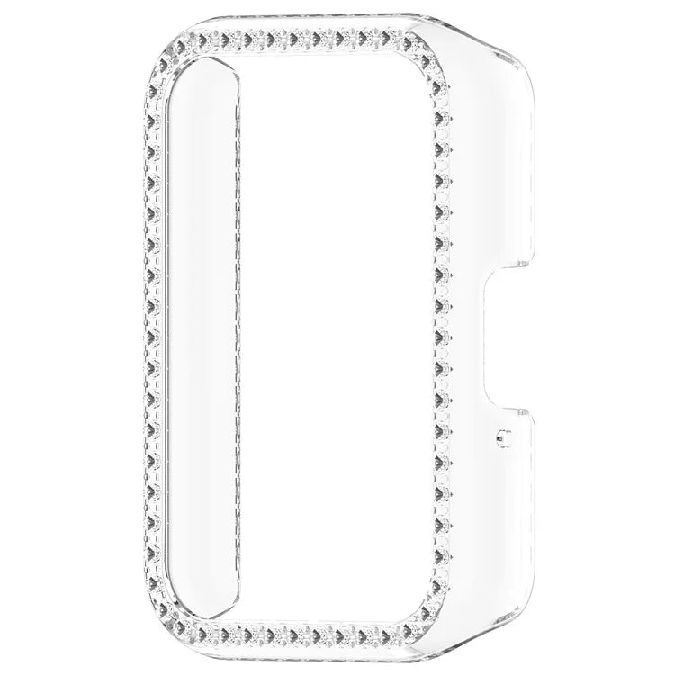 For Samsung Galaxy Fit3 R390 Anti-Collision Watch Case Rhinestone Decor PC Hollow Clear Protective Frame