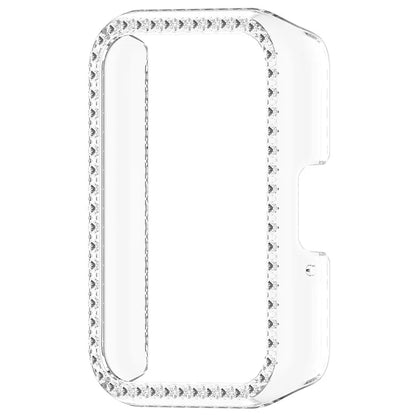 For Samsung Galaxy Fit3 R390 Anti-Collision Watch Case Rhinestone Decor PC Hollow Clear Protective Frame