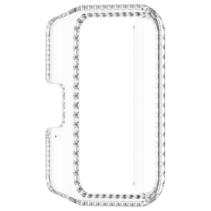 For Samsung Galaxy Fit3 R390 Anti-Collision Watch Case Rhinestone Decor PC Hollow Clear Protective Frame