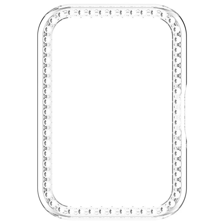 For Samsung Galaxy Fit3 R390 Anti-Collision Watch Case Rhinestone Decor PC Hollow Clear Protective Frame