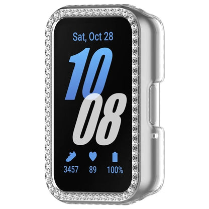 For Samsung Galaxy Fit3 R390 Anti-Collision Watch Case Rhinestone Decor PC Hollow Clear Protective Frame