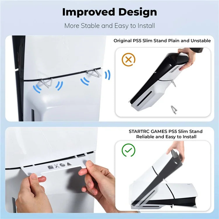 STARTRC GAMES For Sony PS5 Slim Upgraded Game Console Base Plastic Horizontal Bracket
