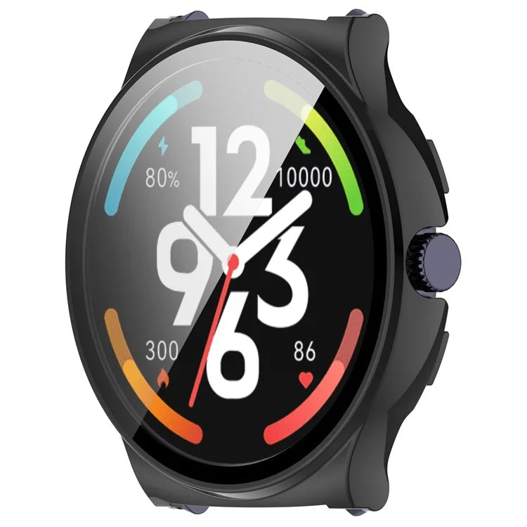 For Haylou Solar Lite (R001) Hard PC Watch Frame Cover with Tempered Glass Screen Film