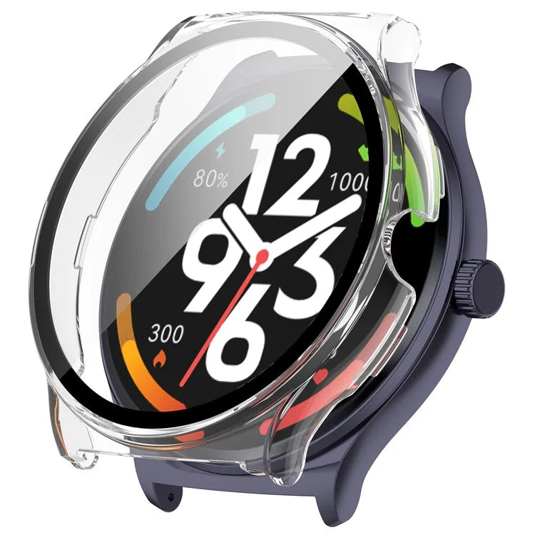 For Haylou Solar Lite (R001) Hard PC Watch Frame Cover with Tempered Glass Screen Film