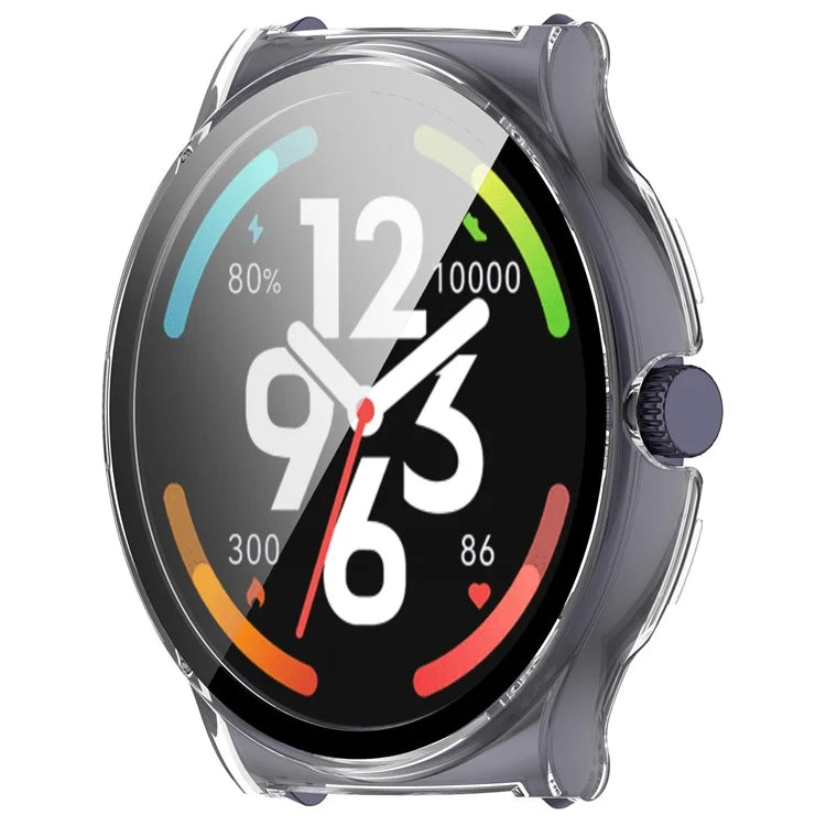 For Haylou Solar Lite (R001) Hard PC Watch Frame Cover with Tempered Glass Screen Film