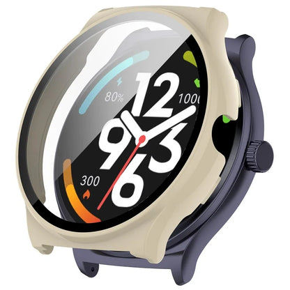 For Haylou Solar Lite (R001) Hard PC Watch Frame Cover with Tempered Glass Screen Film