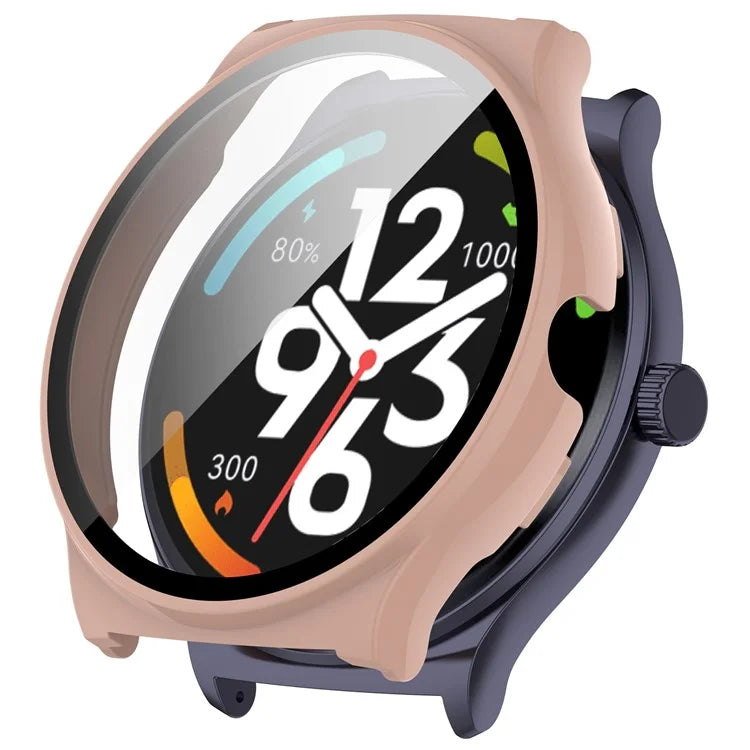 For Haylou Solar Lite (R001) Hard PC Watch Frame Cover with Tempered Glass Screen Film