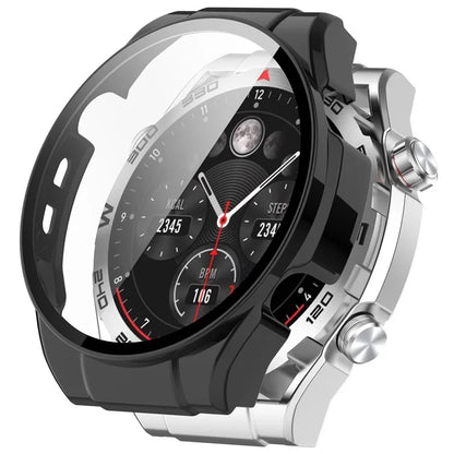 For Haylou Watch R8 Watch Case PC Protective Cover with Tempered Glass Screen Film