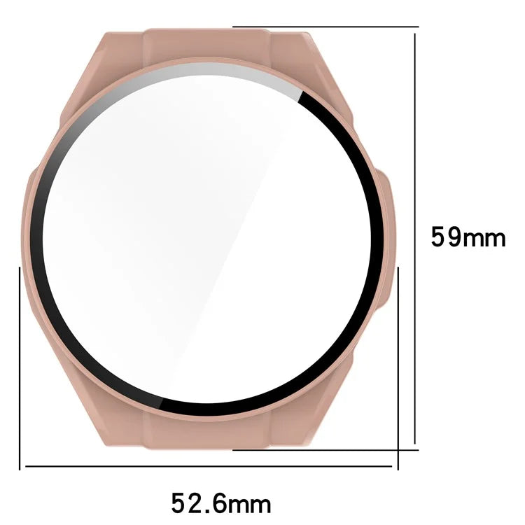For Haylou Watch R8 Watch Case PC Protective Cover with Tempered Glass Screen Film