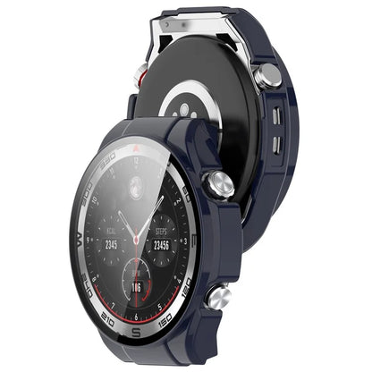 For Haylou Watch R8 Watch Case PC Protective Cover with Tempered Glass Screen Film