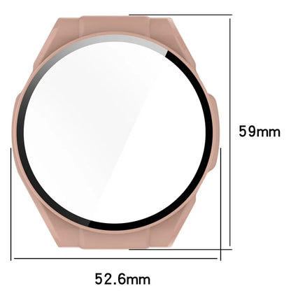 For Haylou Watch R8 Watch Case PC Protective Cover with Tempered Glass Screen Film