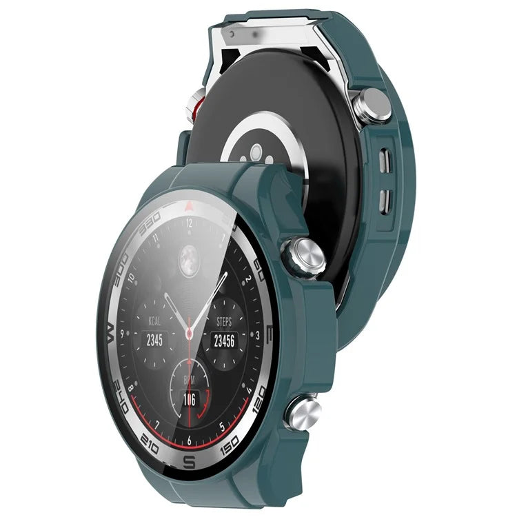 For Haylou Watch R8 Watch Case PC Protective Cover with Tempered Glass Screen Film