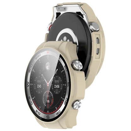 For Haylou Watch R8 Watch Case PC Protective Cover with Tempered Glass Screen Film