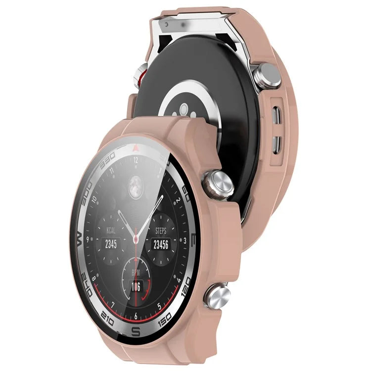 For Haylou Watch R8 Watch Case PC Protective Cover with Tempered Glass Screen Film
