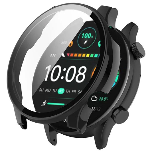 For Haylou Solar Plus RT3 / LS16 Hard PC Watch Protective Cover with Built-In Tempered Glass Screen Protector